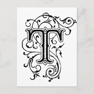 Decorative Letter T Postcard