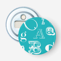 Decorative Letters on Blue Background