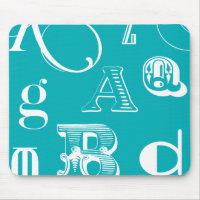 Decorative Letters on Blue Background