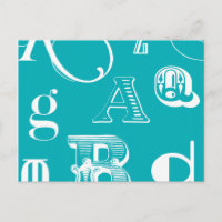 Decorative Letters on Blue Background