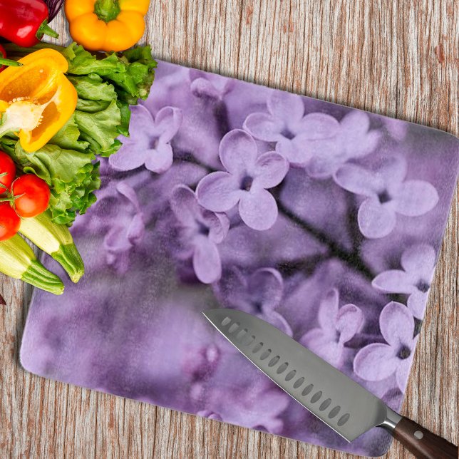 Decorative Lilac Flowers Cutting Board (Decorative Lilac Flowers Cutting Board by Looly Elzayat)