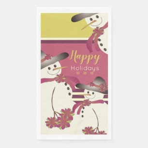 Decorative Little Artsy Snowmen Napkin