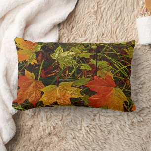 DECORATIVE LUMBAR THROW PILLOW/ FALL LEAVES CUSHION