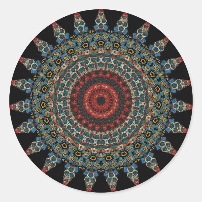  Decorative Mandala  Classic Round Sticker (Front)