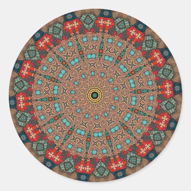 Decorative Mandala  Classic Round Sticker (Front)