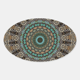Decorative Mandala Oval Sticker
