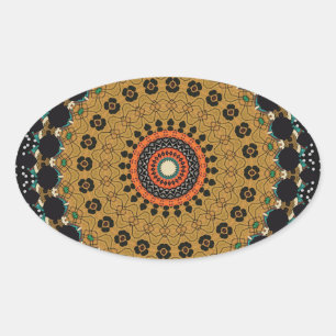 Decorative Mandala Oval Sticker