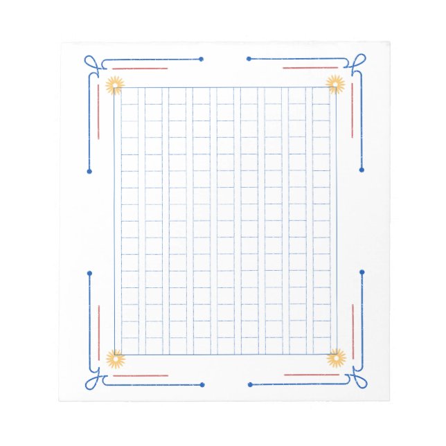 Decorative manuscript paper <Blue> 144 words [bl01 Notepad (Front)