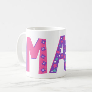Decorative May flowers star pink purple graphic Coffee Mug