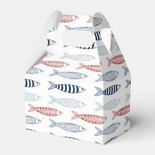 Decorative Mediterranean Sardines Fish Pattern Favour Box