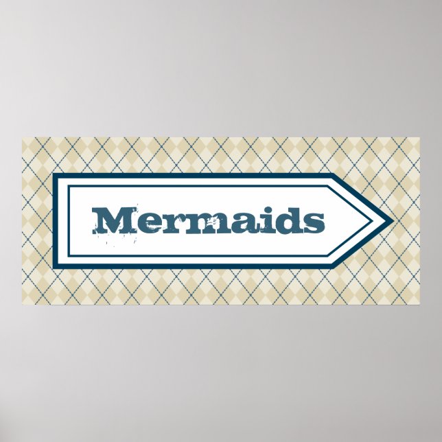 Decorative Mermaid Sign Poster (Front)