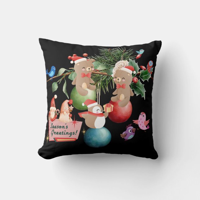 Decorative Merry Christmas Santa Cushion (Front)