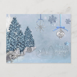 Decorative Merry Christmas Tree Holiday Postcard