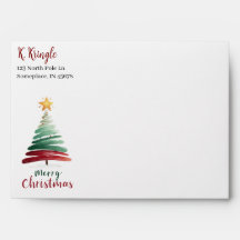Decorative Minimalist Christmas Tree Envelope