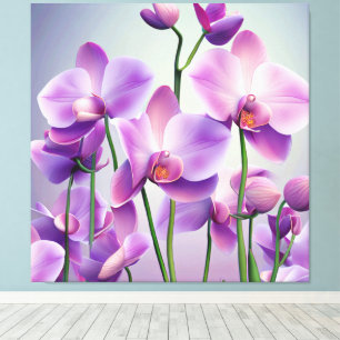 Decorative Modern Stylish Purple Orchids Canvas Print