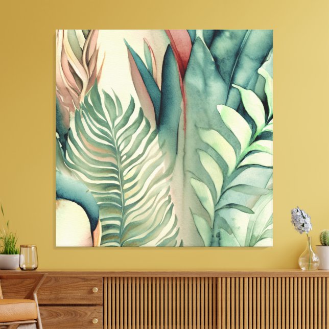 Decorative Modern Stylish Tropical Canvas Print (Insitu(LivingRoom))