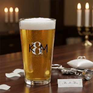 Decorative Modern Wedding Monogram ID887 Glass