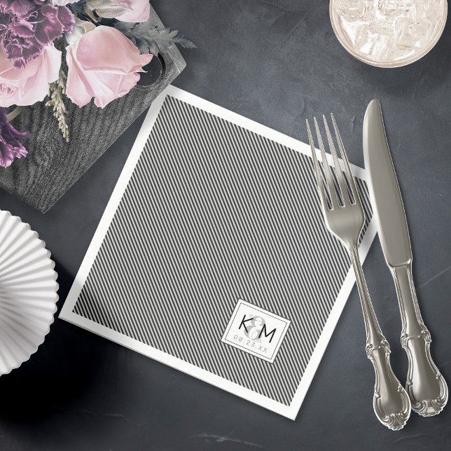 Decorative Modern Wedding Pinstripe ID887 Napkin (Creator Uploaded)