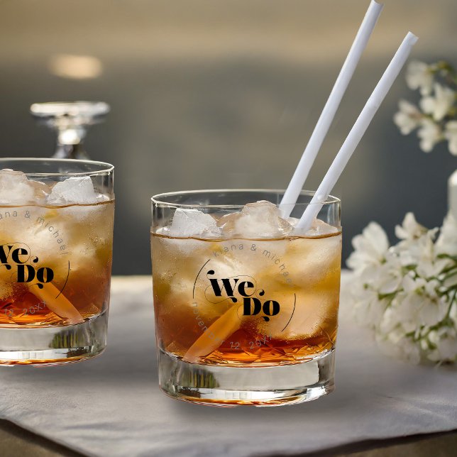 Decorative Modern Wedding We Do ID887 Whiskey Glass (Creator Uploaded)