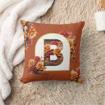 Decorative MONOGRAM ( ANY LETTER ) Fall Floral