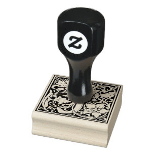 Decorative Monogram Letter J Rubber Stamp