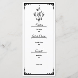 Decorative Monogram Menu