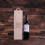 Decorative Monogram Natural Wood Wine Gift Box<br><div class="desc">A single bottle wine box.</div>