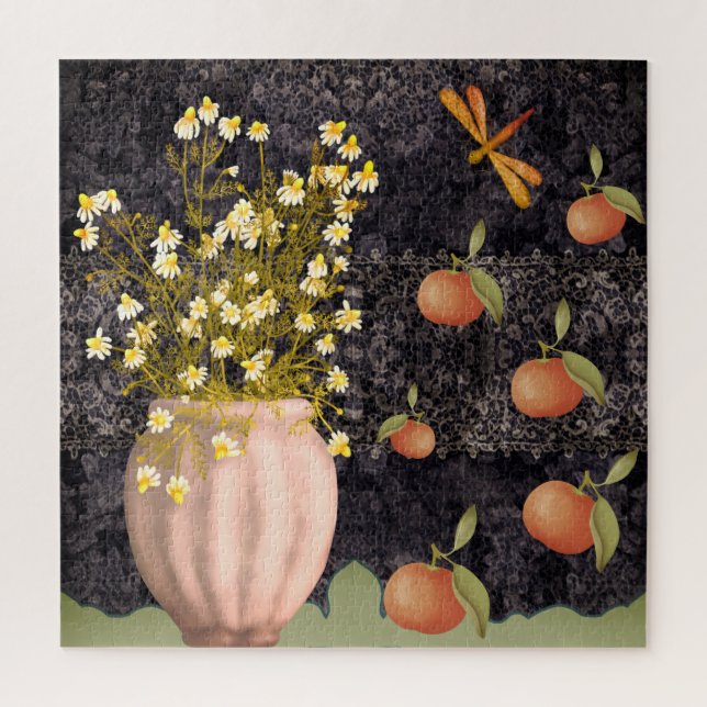 Decorative Moody Floral Jigsaw Puzzle (Vertical)