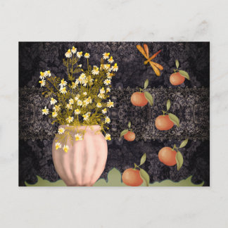 Decorative Moody Floral Postcard