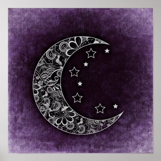 Decorative Moon and Stars Poster (Front)
