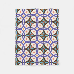 Decorative Mosaic Ceramic Ornate Tile Pattern Fleece Blanket