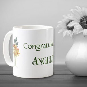 Decorative Name Paper Quilled Flowers All-Occasion Coffee Mug