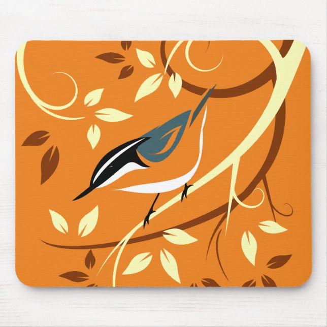 Decorative Nuthatch Bird Mouse Pad (Front)