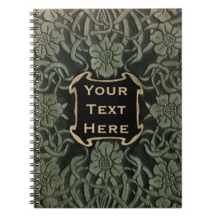 Decorative old book cover: Retro floral design