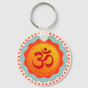 Decorative Om  Key Ring