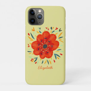 Decorative Orange Flower Abstract Botanical Name Case-Mate iPhone Case