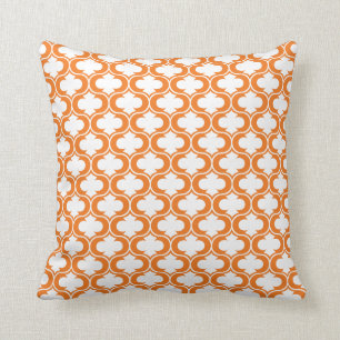 Decorative  Orange Lattice Pattern Cushion