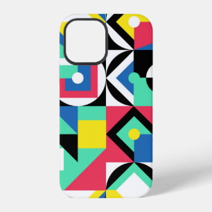 Decorative ornament of geometric shapes. Colourful iPhone 12 Case