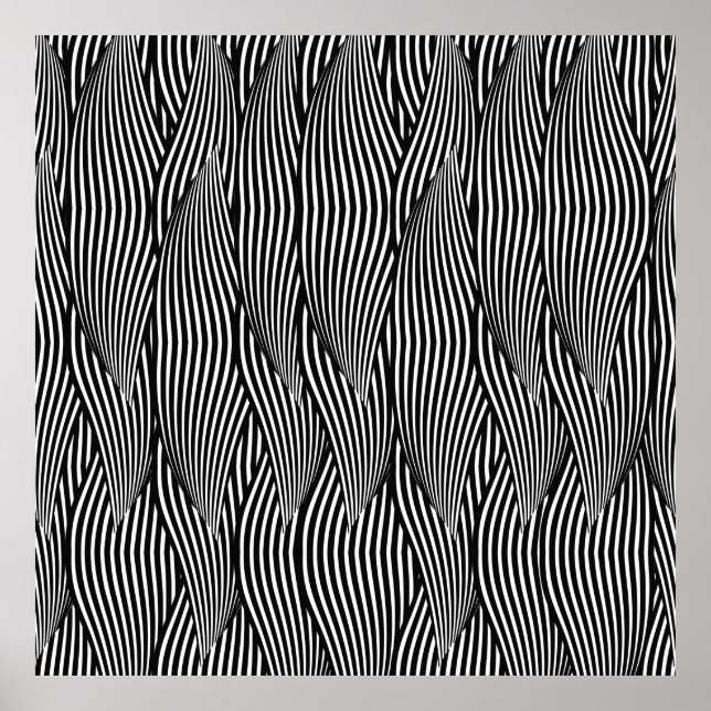 Decorative ornamental seamless pattern waves petal poster (Front)