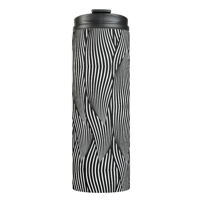 Decorative ornamental seamless pattern waves petal thermal tumbler (Front)