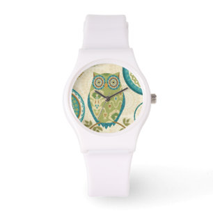 Decorative Owl with Circular Designs Watch