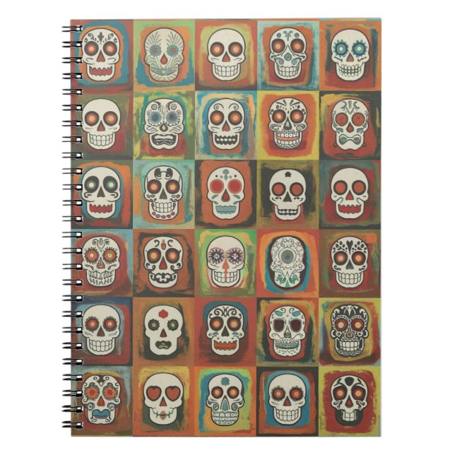 Decorative paint Skull Collection Mexican Folk Notebook (Front)
