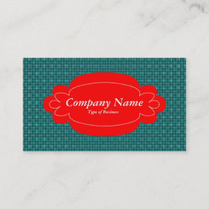 Decorative Panel 01 - Red - Turquoise Fabric Business Card
