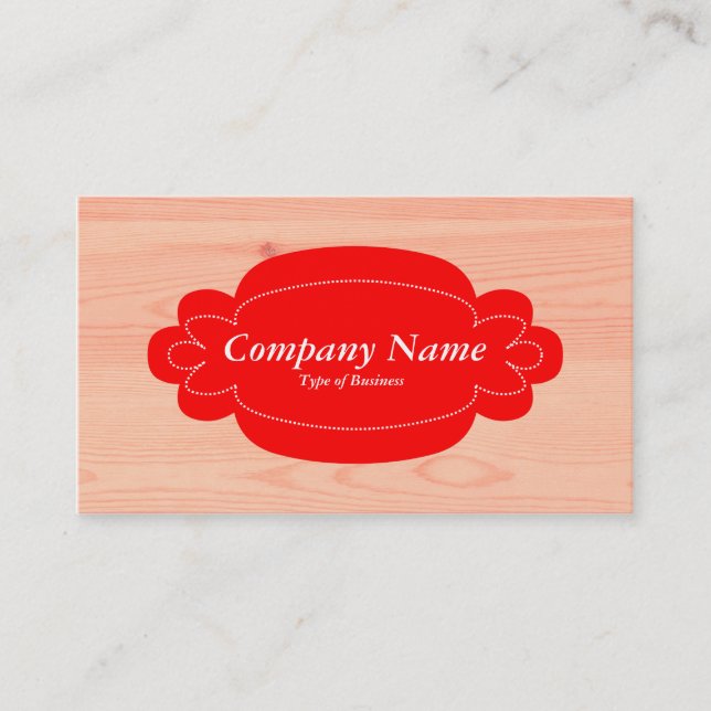 Decorative Panel 01 - Red - Wood Business Card (Front)