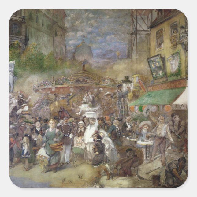 Decorative panel depicting Paris Square Sticker (Front)