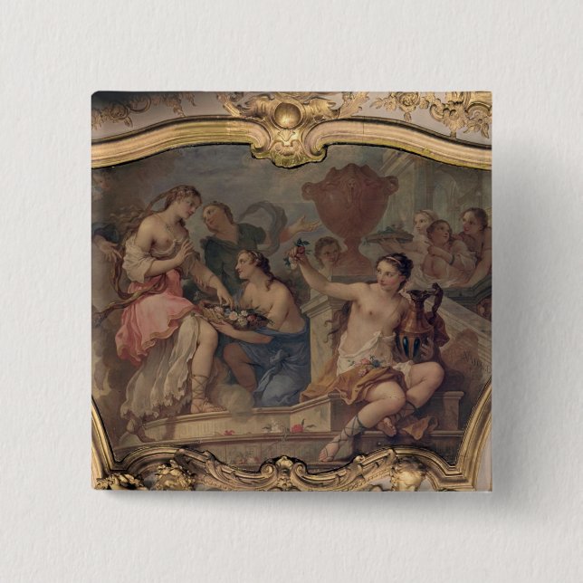Decorative panel from the Oval Salon 15 Cm Square Badge (Front)