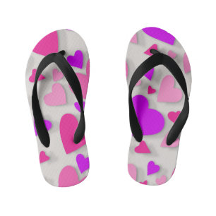 Decorative paper heart 3 kid's jandals