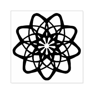 Decorative pattern in circle in mandala variation rubber stamp