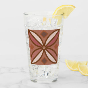 Decorative pattern in rusty pinks and terracottas glass