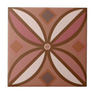 Decorative pattern in rusty pinks and terracottas tile